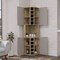 Tuhome Obregon Corner Bar Cabinet, Ten Built-in Wine Rack, Single Door, Aged Oak/Taupe BMT7767 - alternate 5